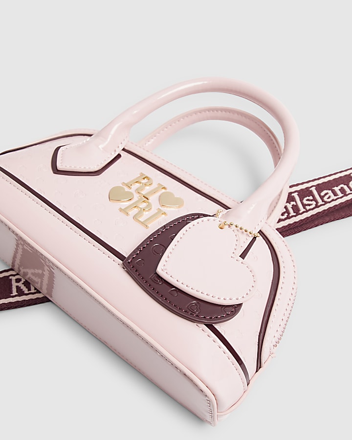 Girls Pink Monogram Crossbody Bag