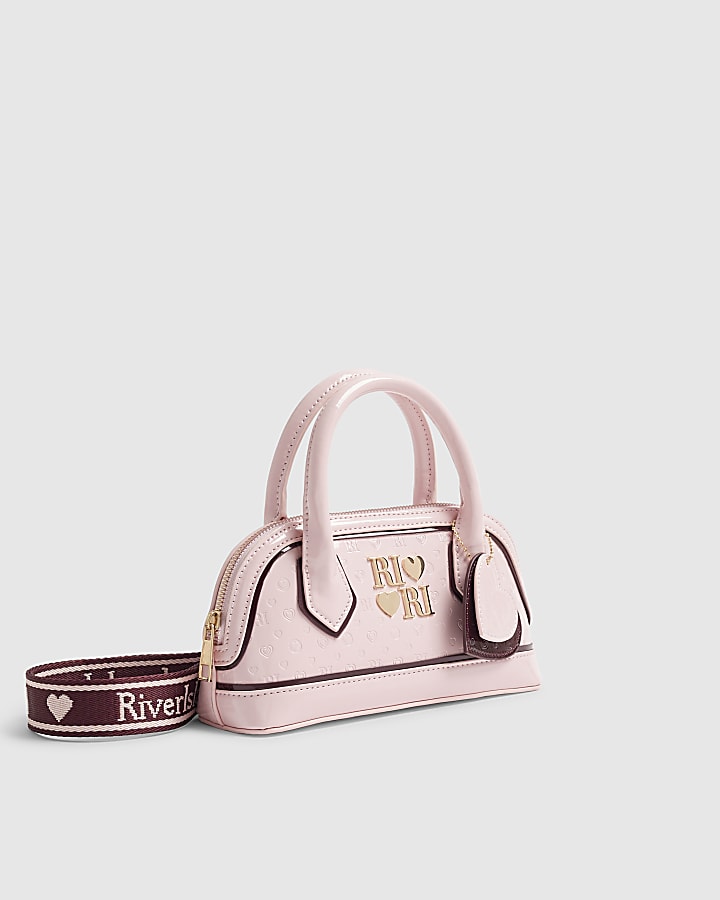 Girls Pink Monogram Crossbody Bag