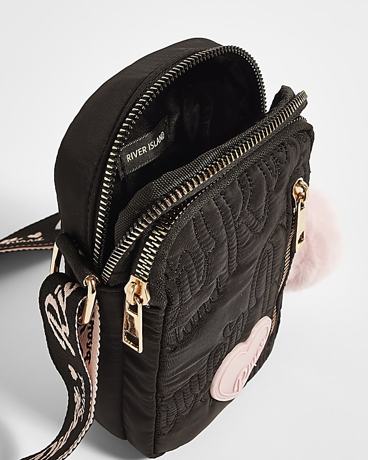 Girls Black Heart Festival Crossbody Bag
