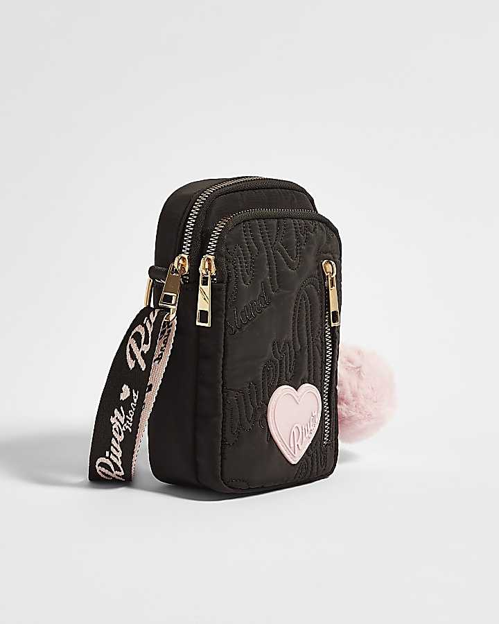 Girls Black Heart Festival Crossbody Bag
