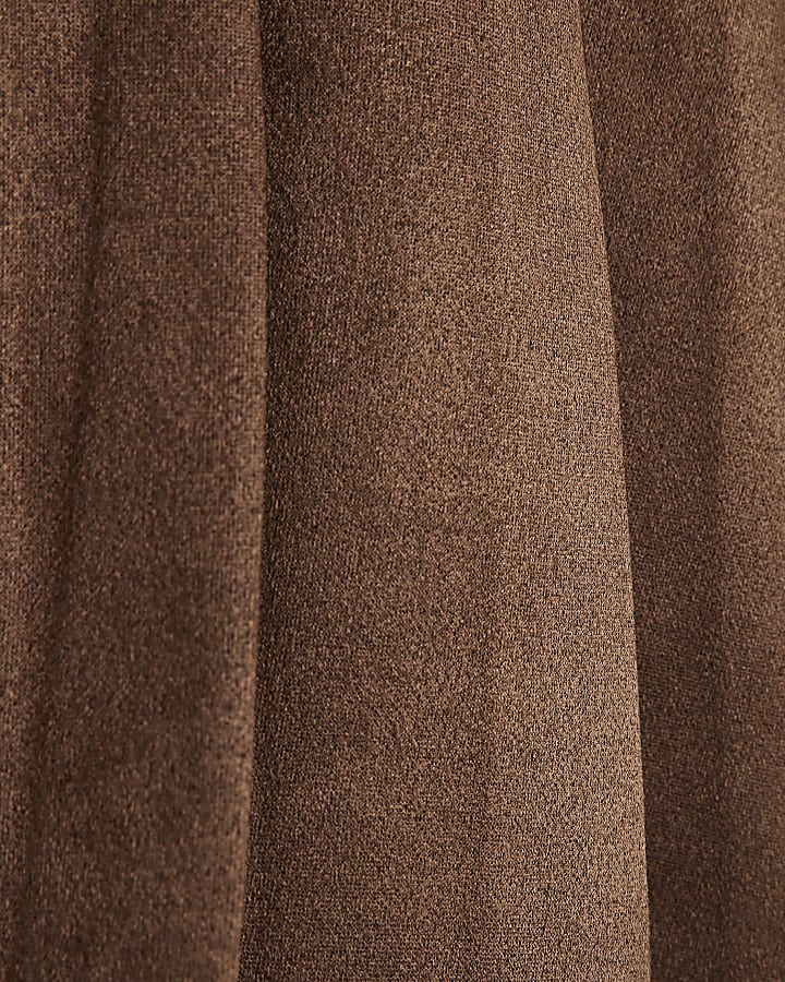 Mini Girls Brown Belted Faux Suede Dress