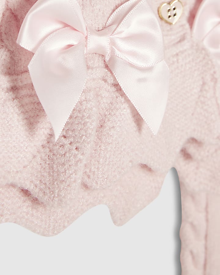 Baby Girls Pink Peplum Cardigan Set
