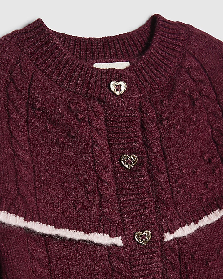 Baby Girls Red Knitted Cape Cardigan Set