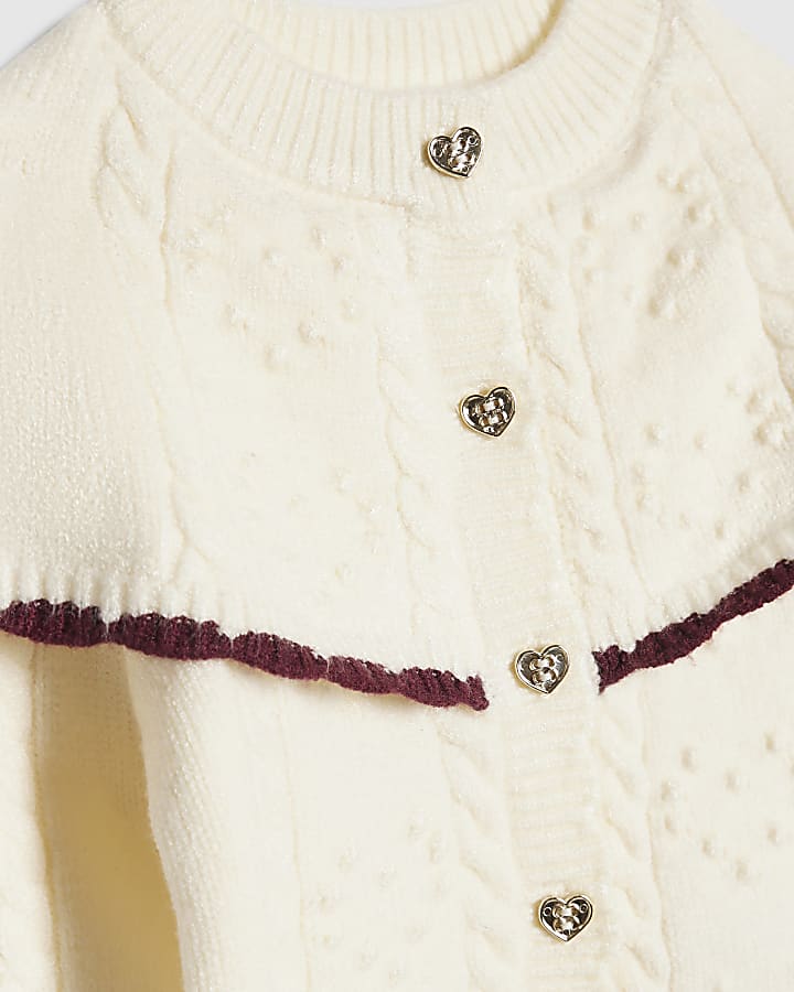 Baby Girls Cream Knitted Cape Cardigan Set