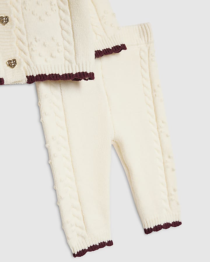 Baby Girls Cream Knitted Cape Cardigan Set