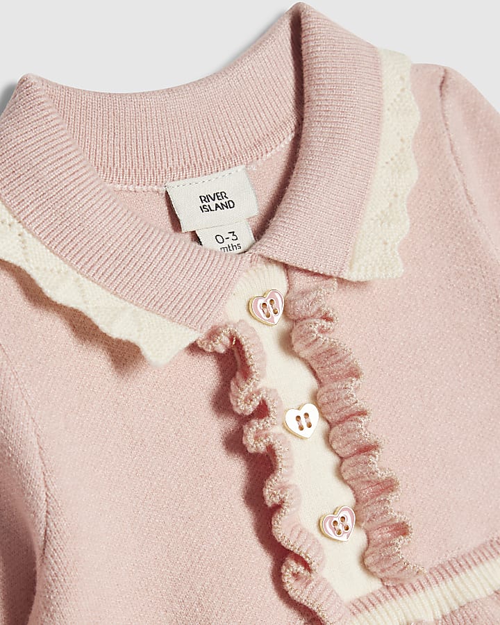 Baby Girls Pink Tulle Hybrid Knit Dress