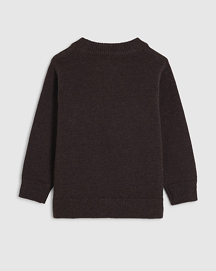 Mini Boys Brown Fluffy Sanctuaire Jumper