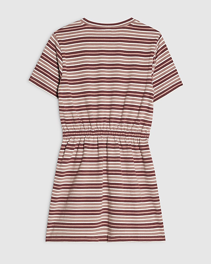 Girls Red Stripe 98 Tie Dress
