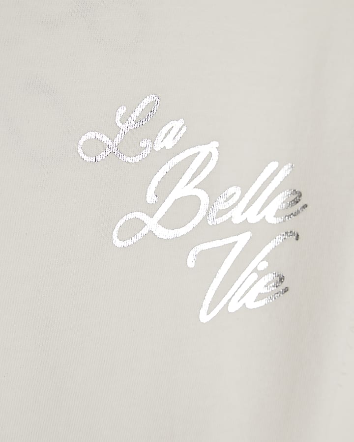Girls White Heart Lace T-Shirt