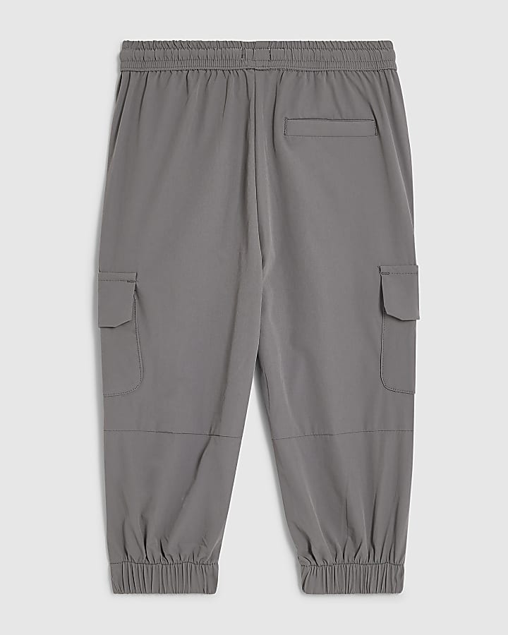 Mini Boys Grey Tech Pocket Cargo Trousers