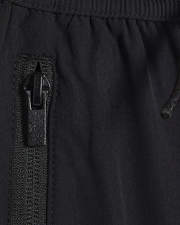 Mini Boys Black Tech Pocket Cargo Trousers