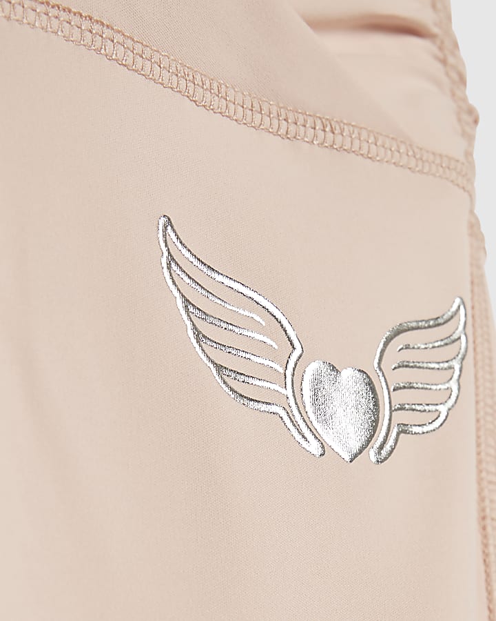 Girls Pink Heart Wings Tank Top Set