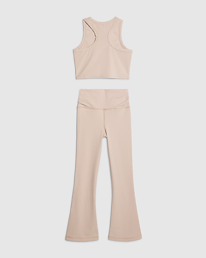 Girls Pink Heart Wings Tank Top Set