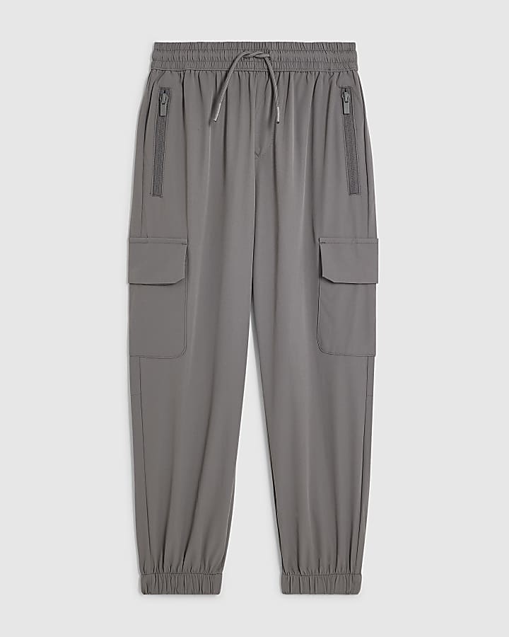Boys Grey Tech Pocket Cargo Trousers