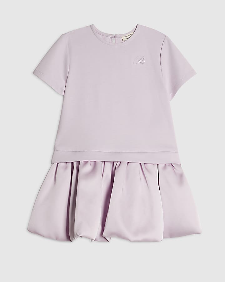 Mini Girls Pink Puffball Hem Skirt Dress