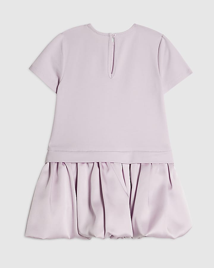 Mini Girls Pink Puffball Hem Skirt Dress