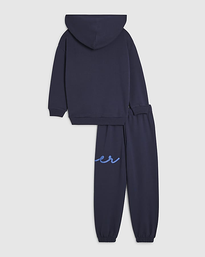 Boys Navy RI Zipped Hoodie Set