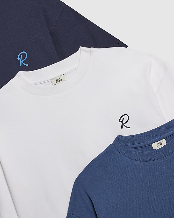 Boys Blue Ri Branded T-Shirt Set Of 3