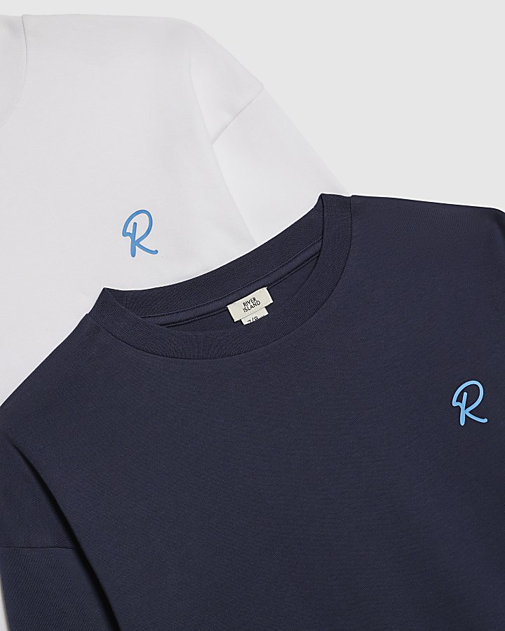 Boys Blue Long Sleeve T-Shirt Pack Of 2