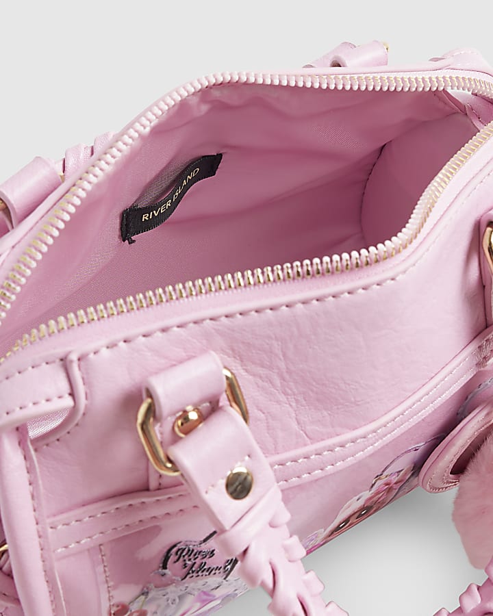 Girls Pink Printed Cross Body Bag