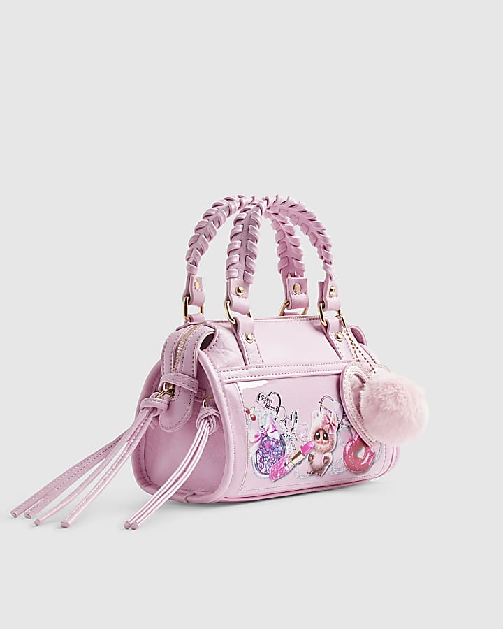 Girls Pink Printed Cross Body Bag
