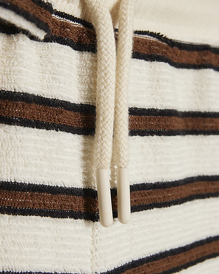 Mini Girls Brown Stripe Towelling Set