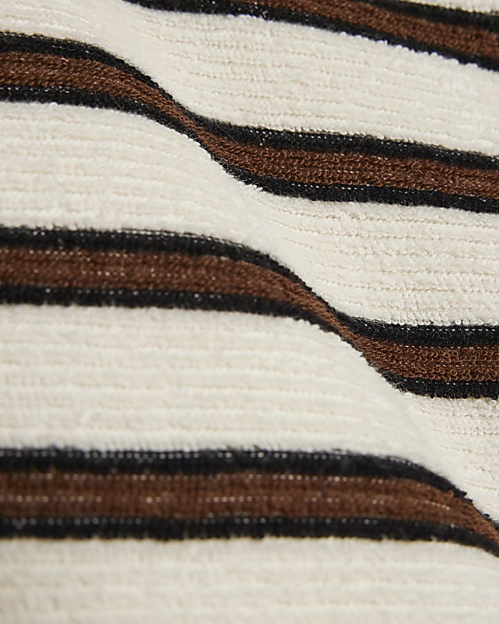 Mini Girls Brown Stripe Towelling Set