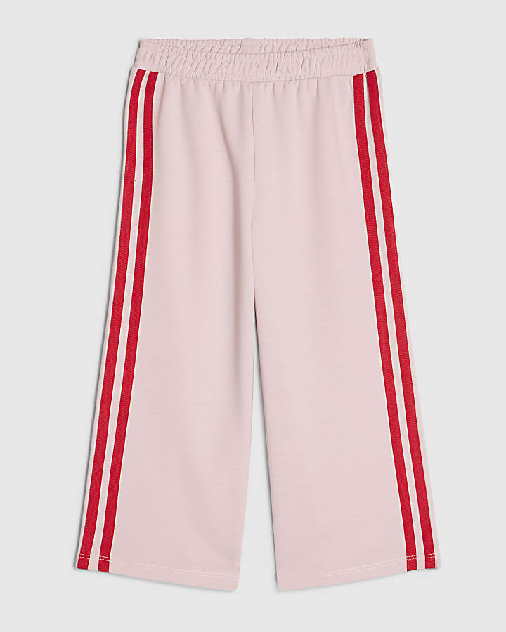 Mini Girls Pink Side Stripe Joggers