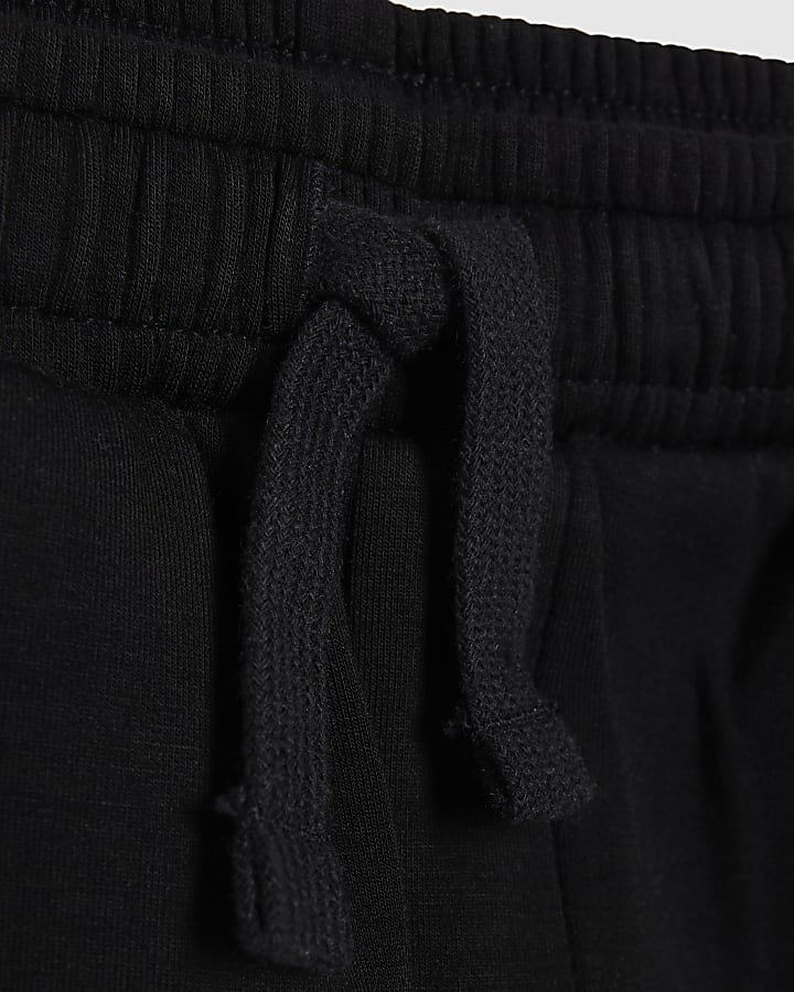 Mini Boys Black Premium Polo Shirt Set