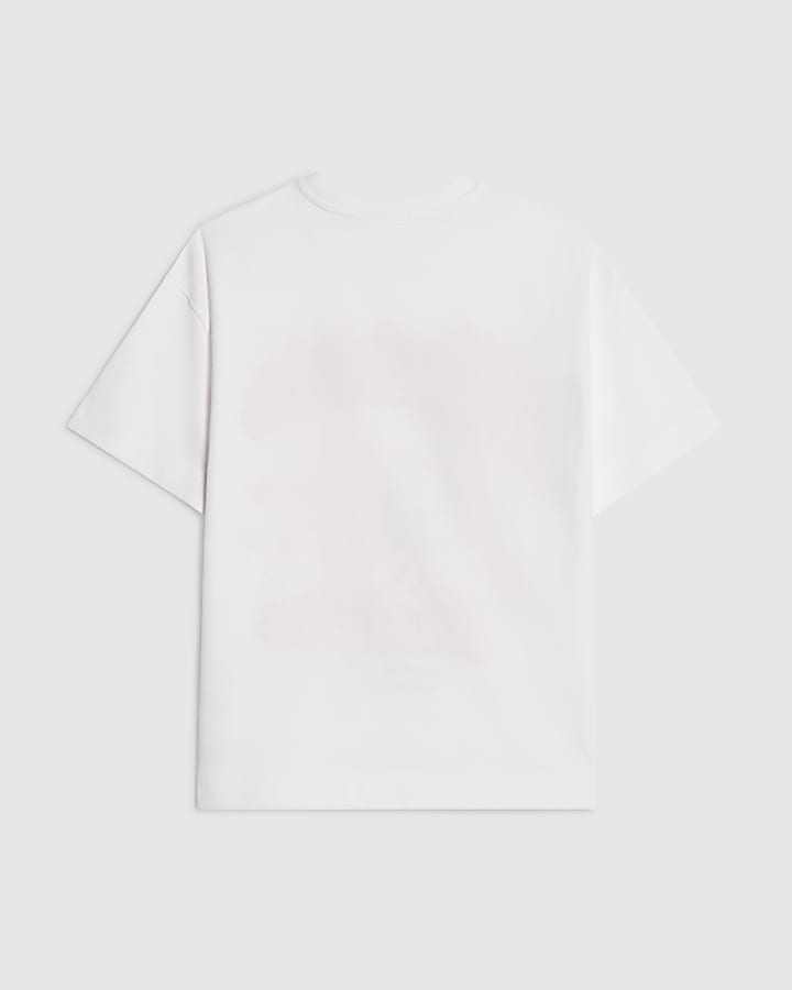 Girls White Cotton Bubble Trouble T-Shirt