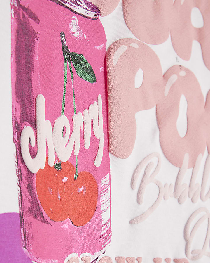 Girls White Soda Pop Cycle Shorts Set