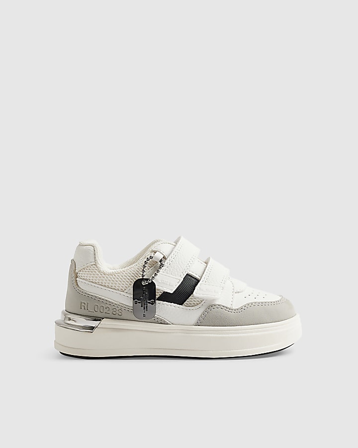 Mini Boys White Tag Detail Trainers