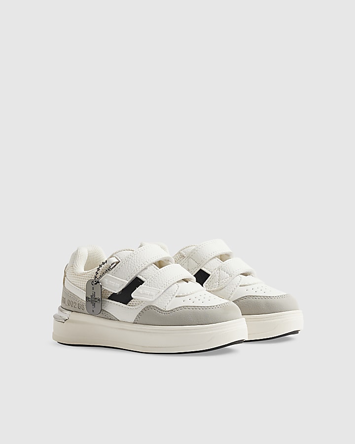 Mini Boys White Tag Detail Trainers