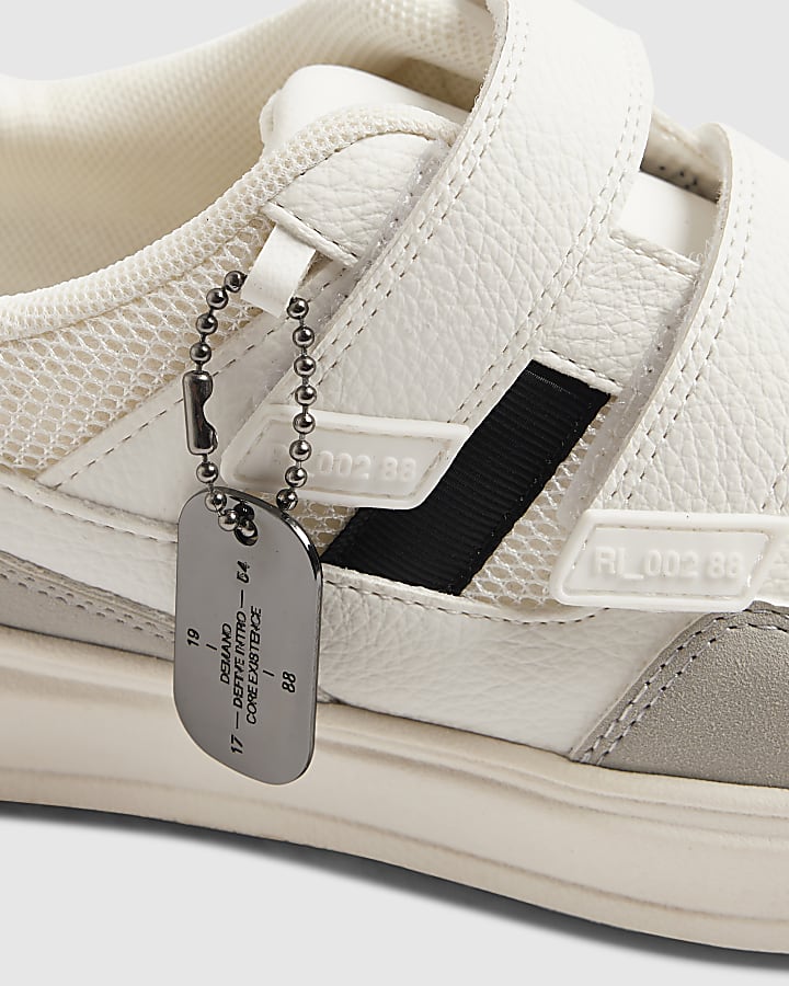 Boys White Tag Detail Trainers