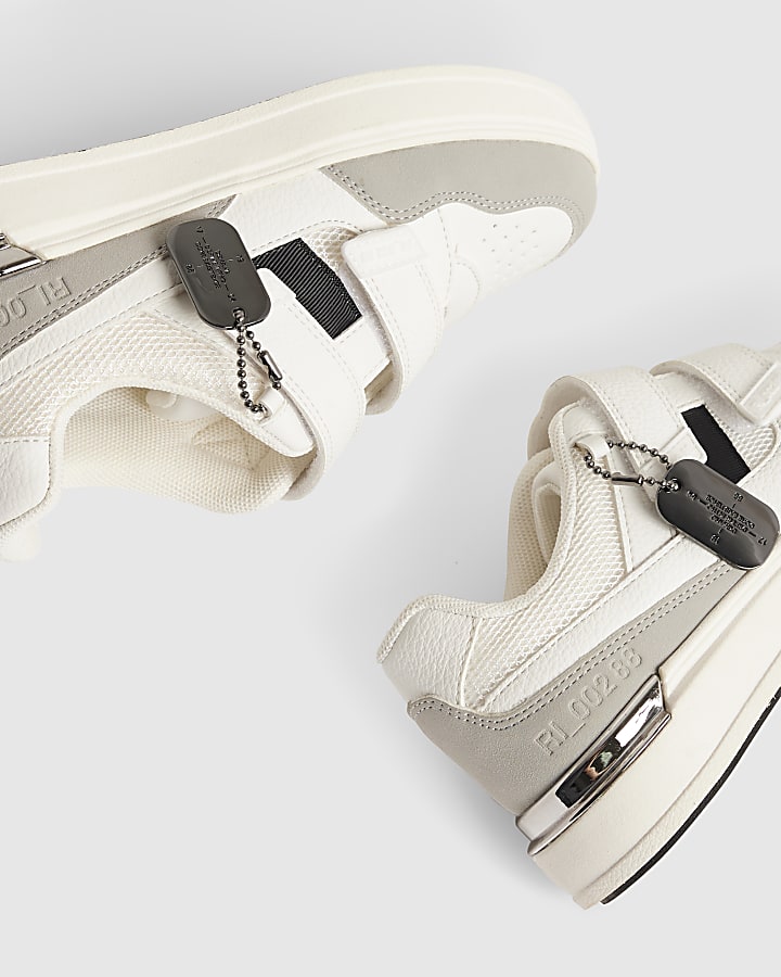 Boys White Tag Detail Trainers