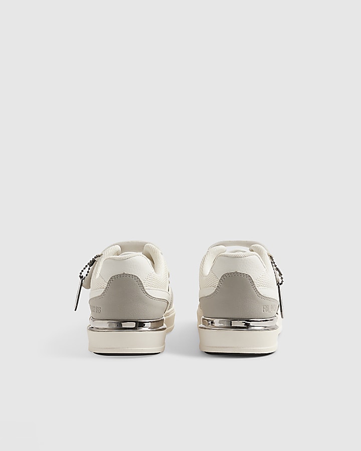 Boys White Tag Detail Trainers