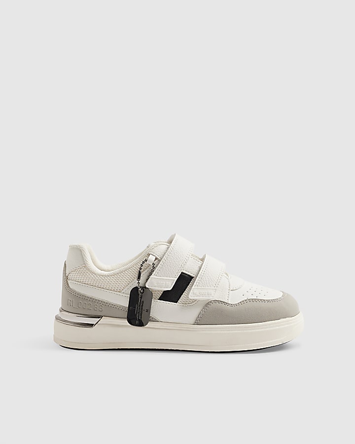 Boys White Tag Detail Trainers