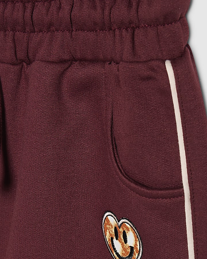 Girls White T-Shirt Heart Smile Joggers Set