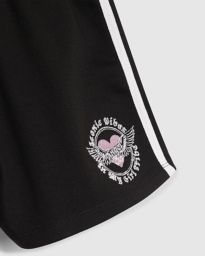 Girls White Embroidered Angel Tank Top Set