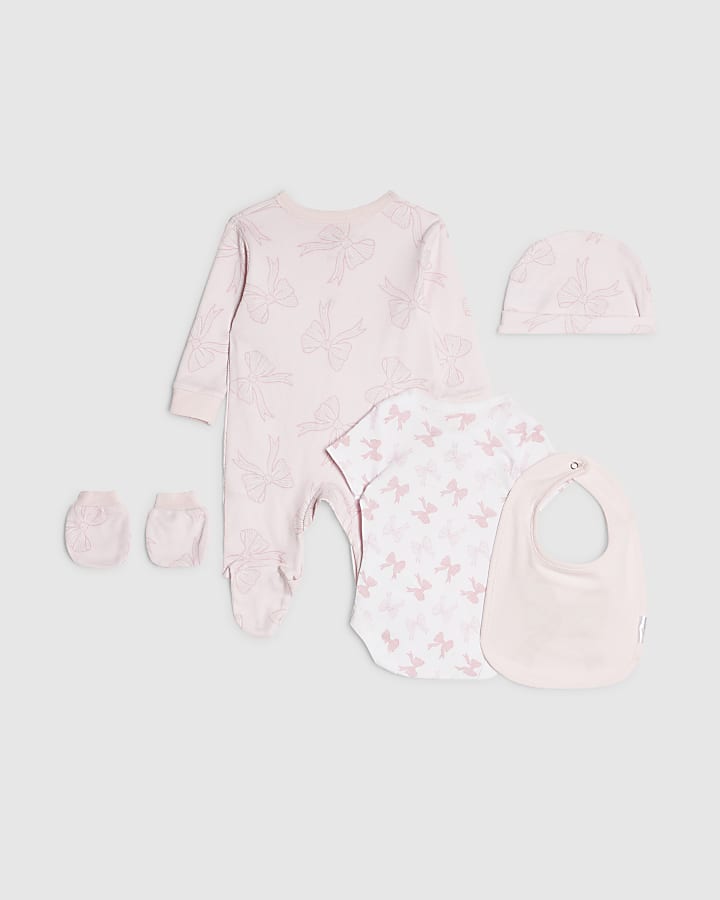 Baby Girls Pink Bow Gift Set