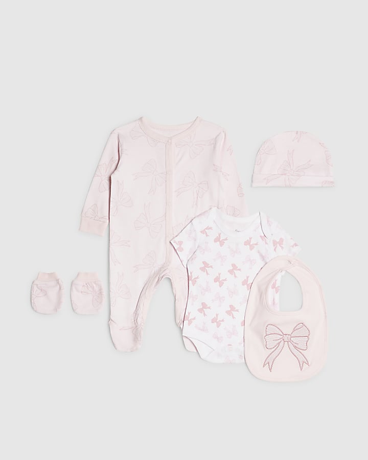 Baby Girls Pink Bow Gift Set