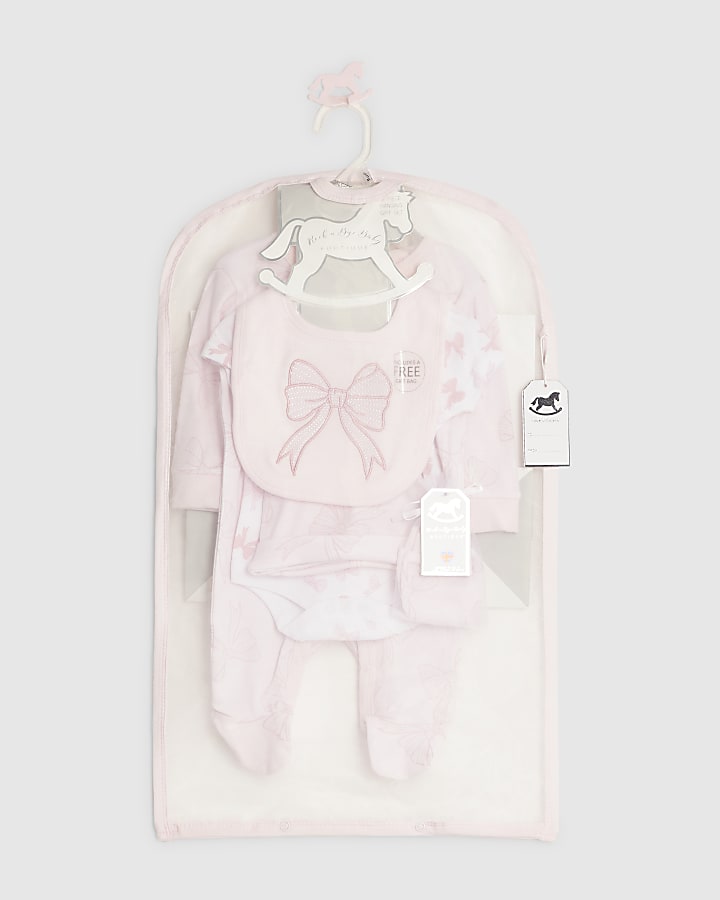 Baby Girls Pink Bow Gift Set