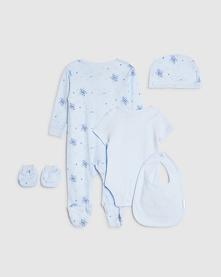 Baby Boys Blue Daddy's Little Star Gift Set