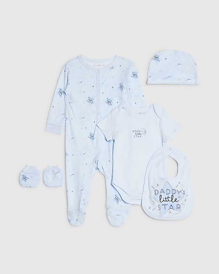Baby Boys Blue Daddy's Little Star Gift Set