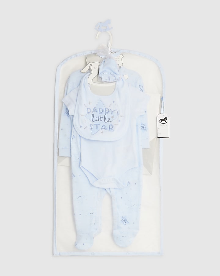 Baby Boys Blue Daddy's Little Star Gift Set