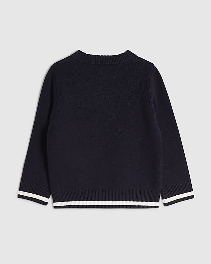 Mini Boys Navy Clubhouse Bear Sweatshirt