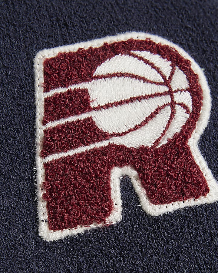 Mini Boys Navy R Basketball Boucle Jumper