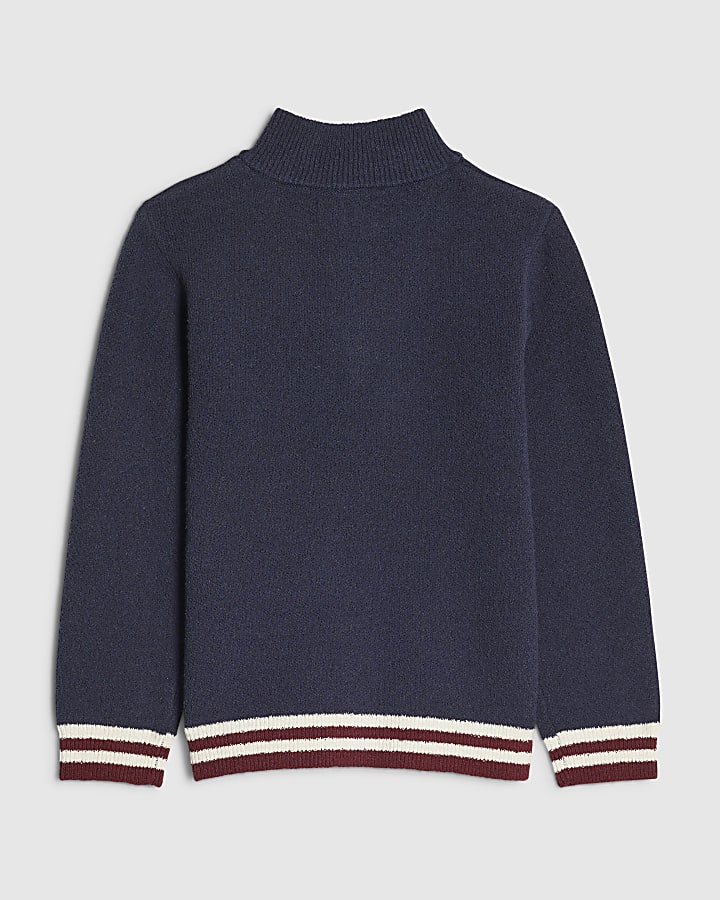 Mini Boys Navy R Basketball Boucle Jumper