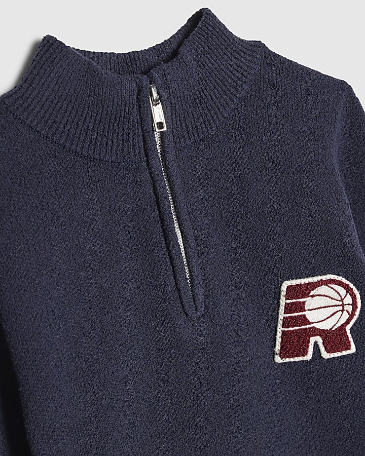 Boys Navy R Basketball Boucle Jumper