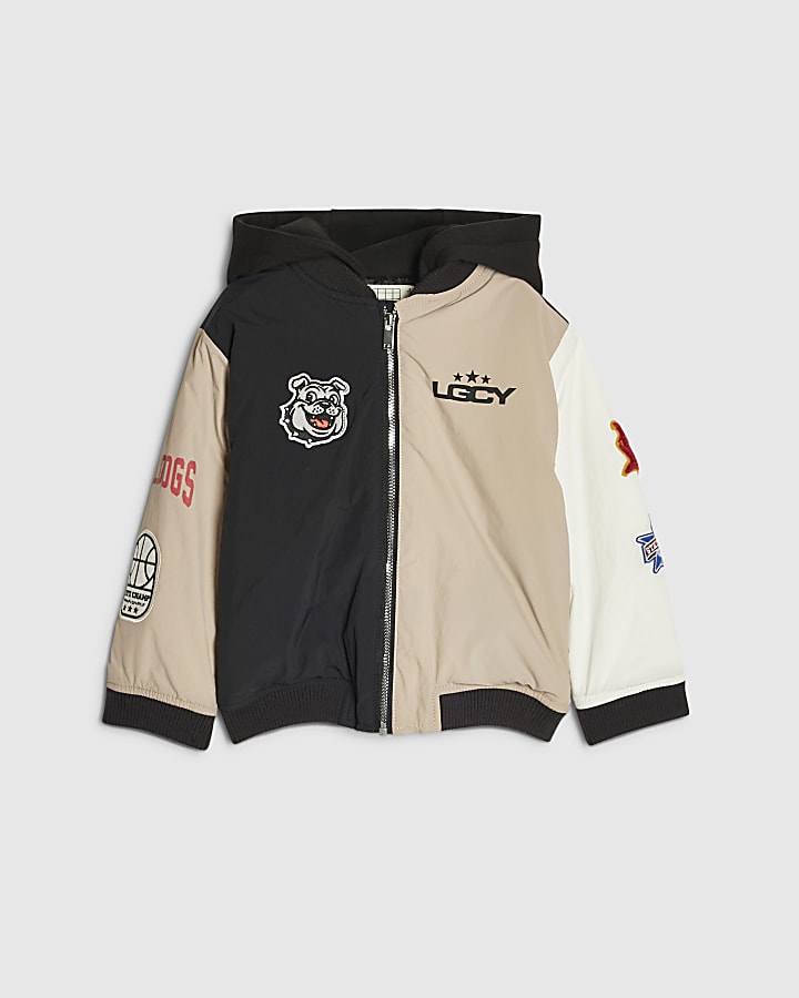 Mini Boys Colour Block Varsity Bomber Jacket